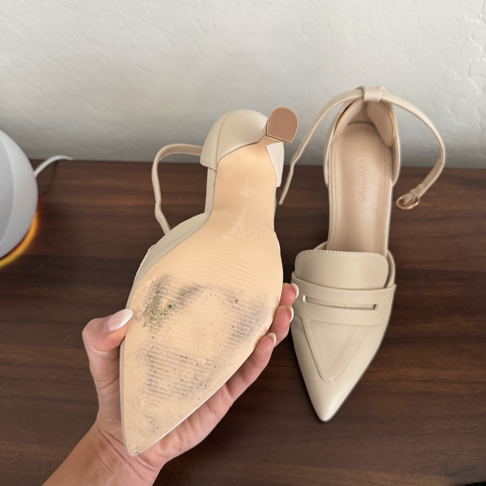 Cream Ankle Strap Heals - Picture 3 of 3